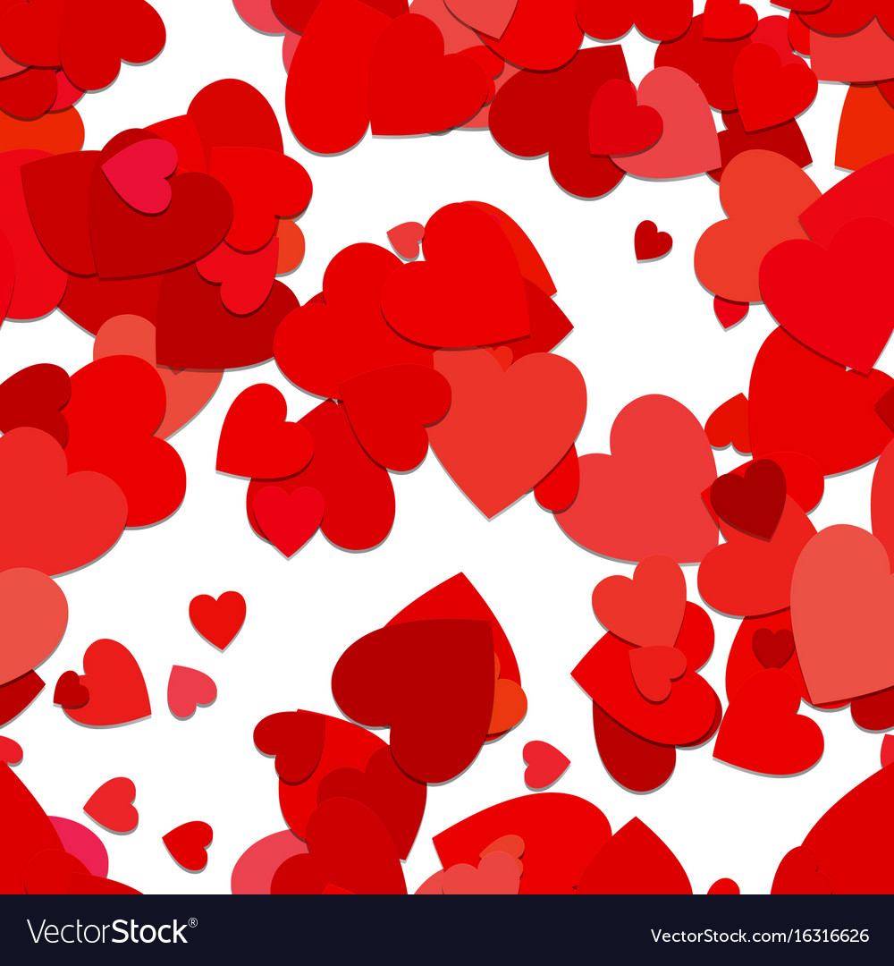 Red seamless heart background pattern
