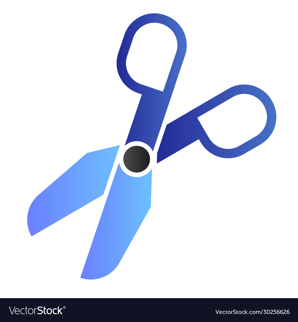 Scissors flat icon opened shears symbol gradient
