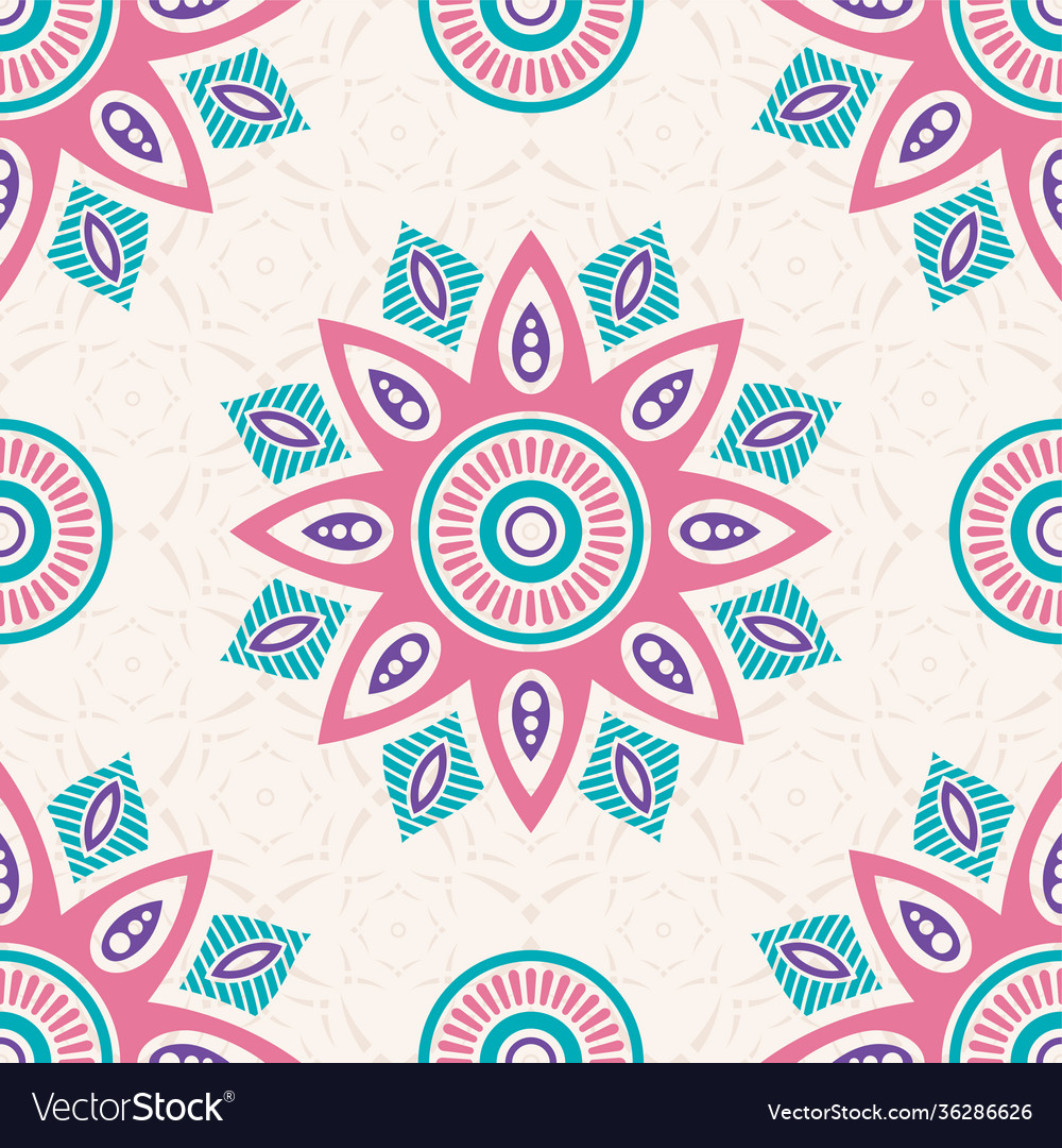 Seamless color pattern with mandala abstract vector image Seamless color pattern with mandala abstract