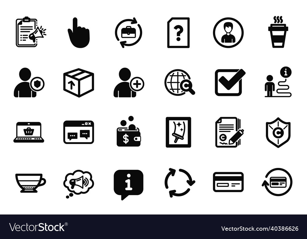 Set of simple icons related to hand click