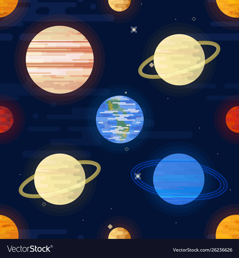 Space print seamless pattern different vector image Space print seamless pattern different