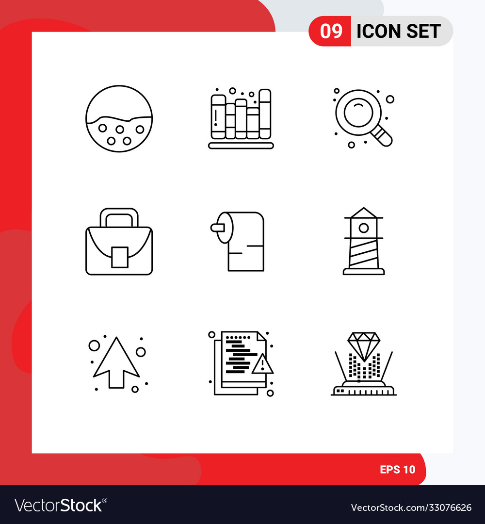 Stock icon pack 9 line signs and symbols