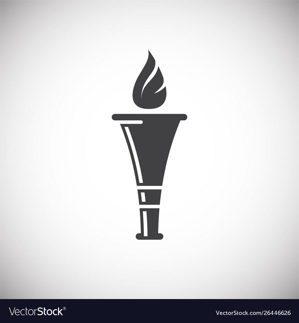 Torch icon on background for graphic and web vector image Torch icon on background for graphic and web