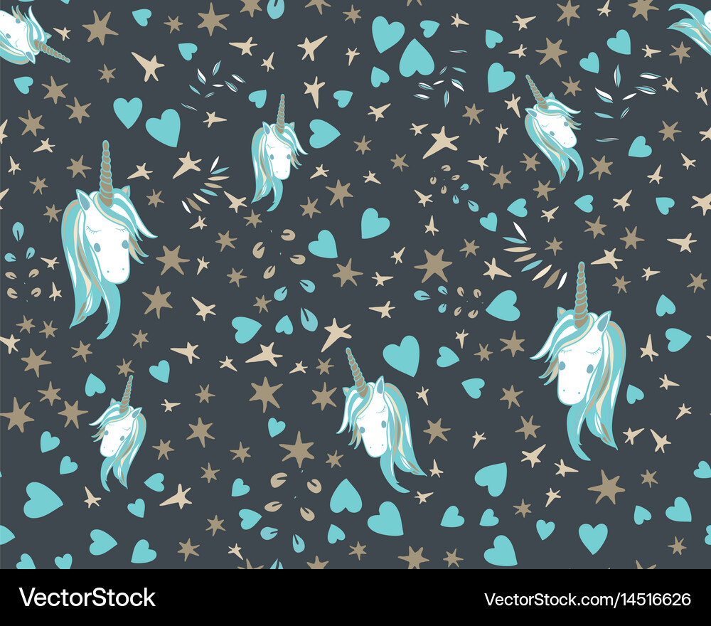 Unicorn rainbow seamless pattern Royalty Free Vector Image