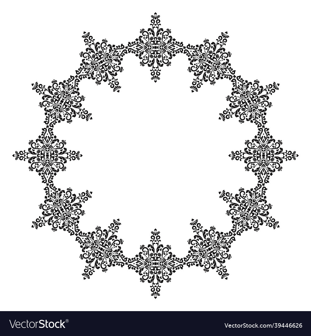 Vintage round black pattern with arabesques vector image Vintage round black pattern with arabesques