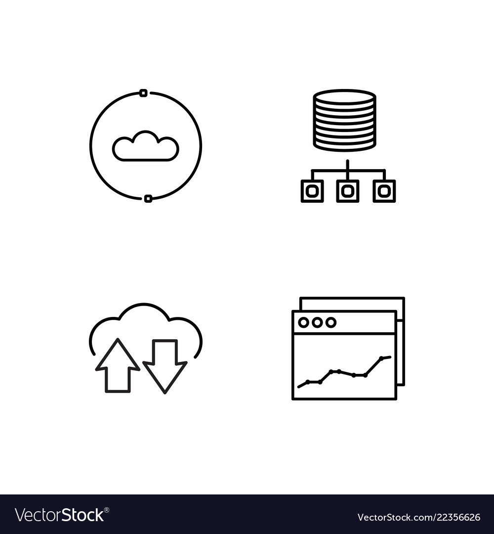 Web simple outlined icons set vector image Web simple outlined icons set