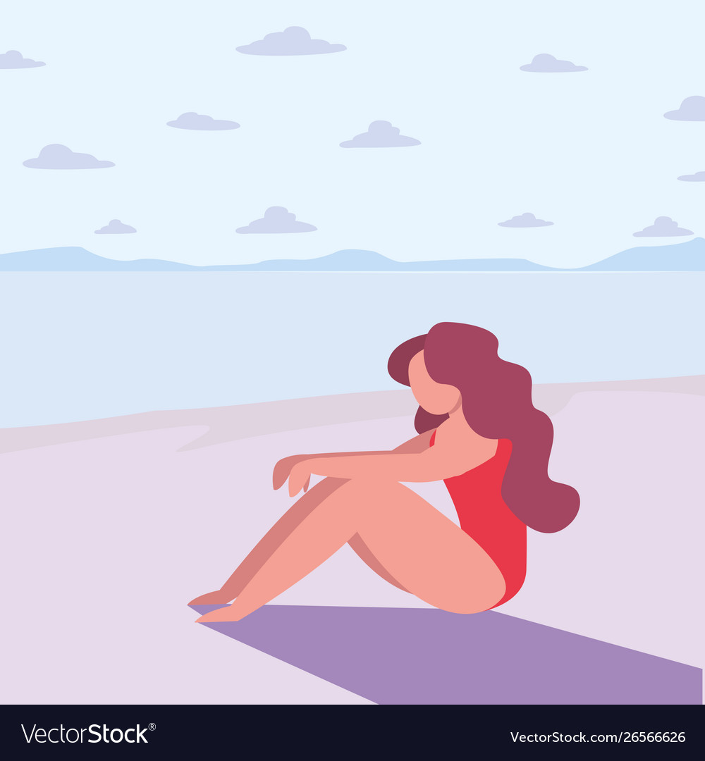 Woman summer time vacations design