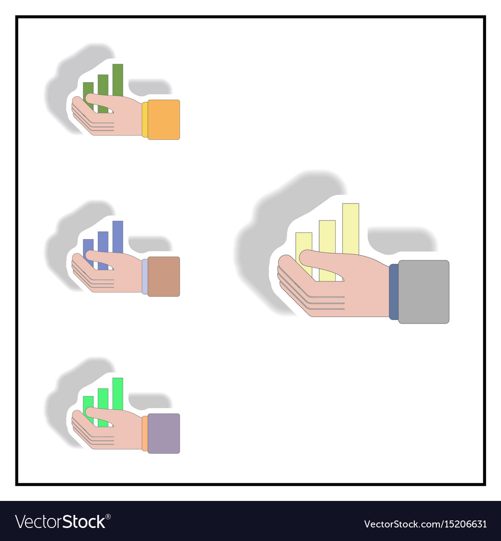 Bar graph and hand collection