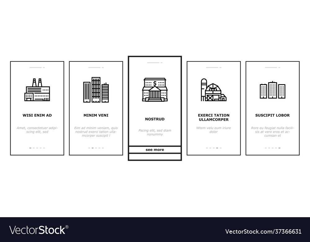 Building architecture onboarding icons set