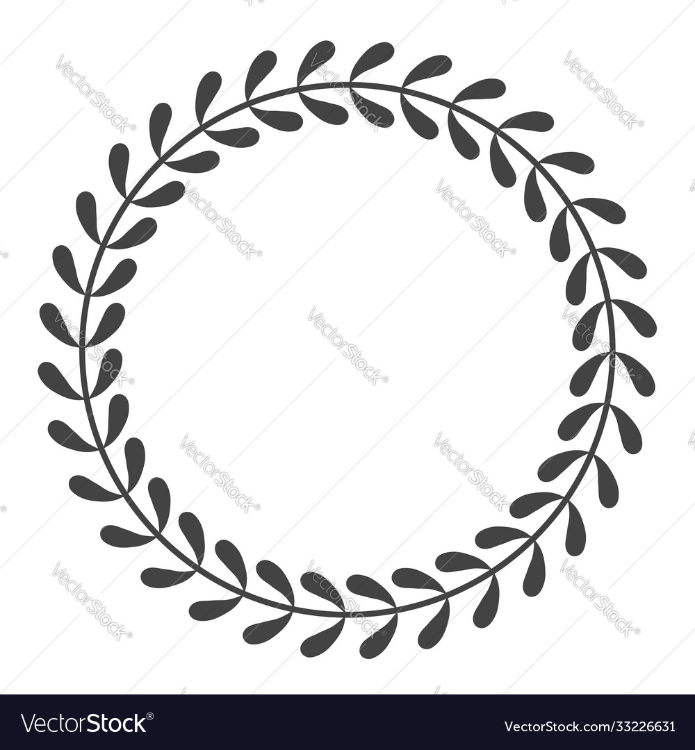 Circle leaf frames floral leaves round frame