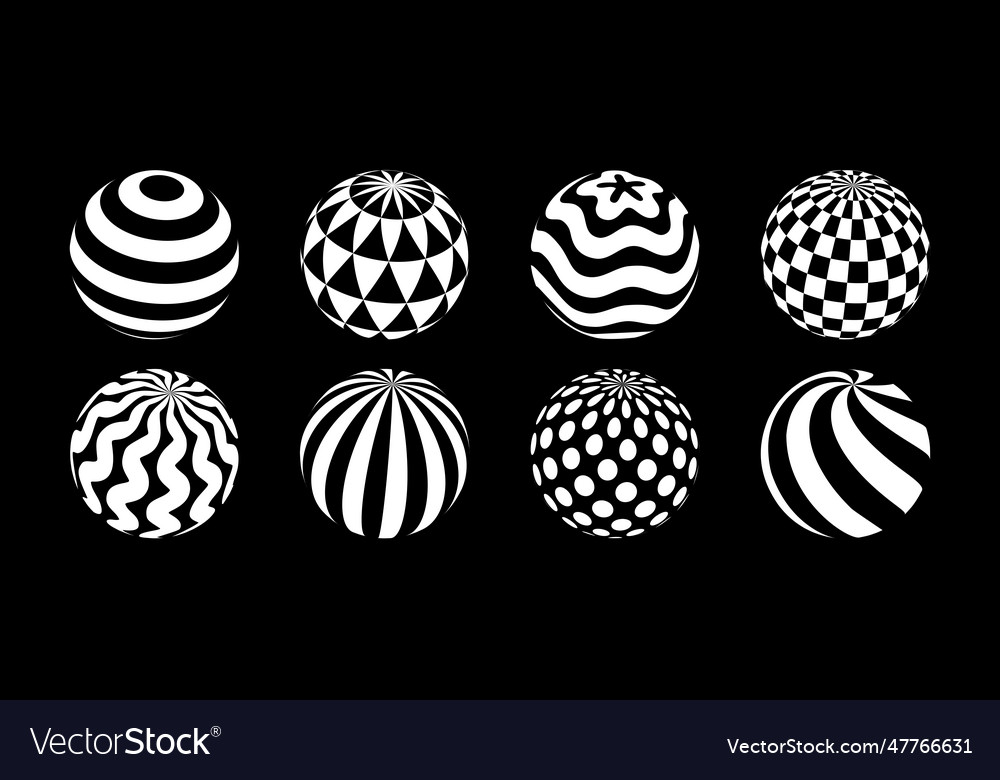 Collection of spheres with different patterns Vector Image Collection of spheres with different patterns