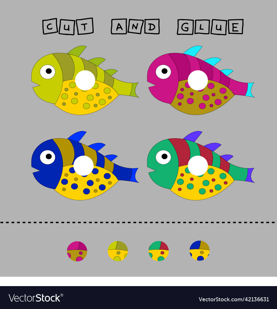 Cut and glue Royalty Free Vector Image - VectorStock