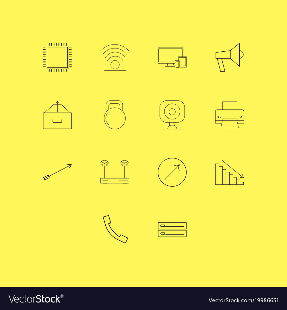 Devices linear icon set simple outline icons