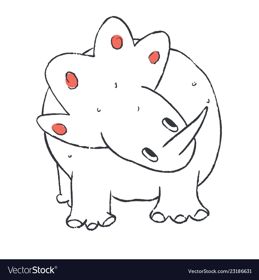 Doodle von niedlichen Dinosaurier vector image Doodle von niedlichen Dinosaurier