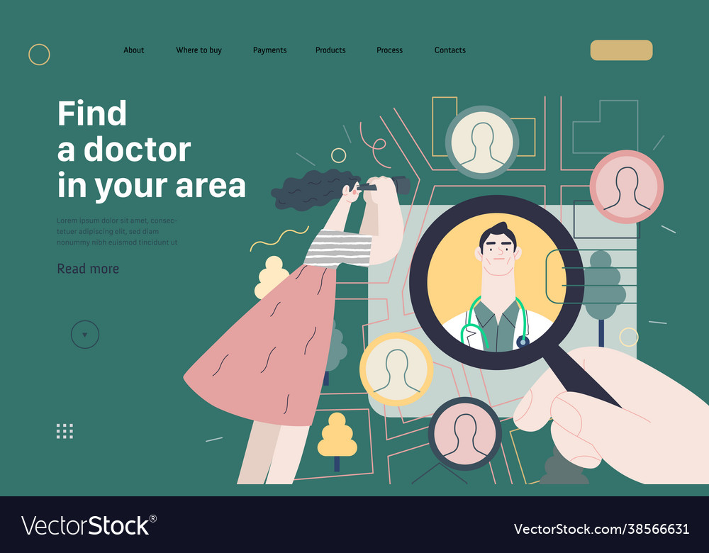 Find a doctor - medical insurance Vector Image Find a doctor - medical insurance