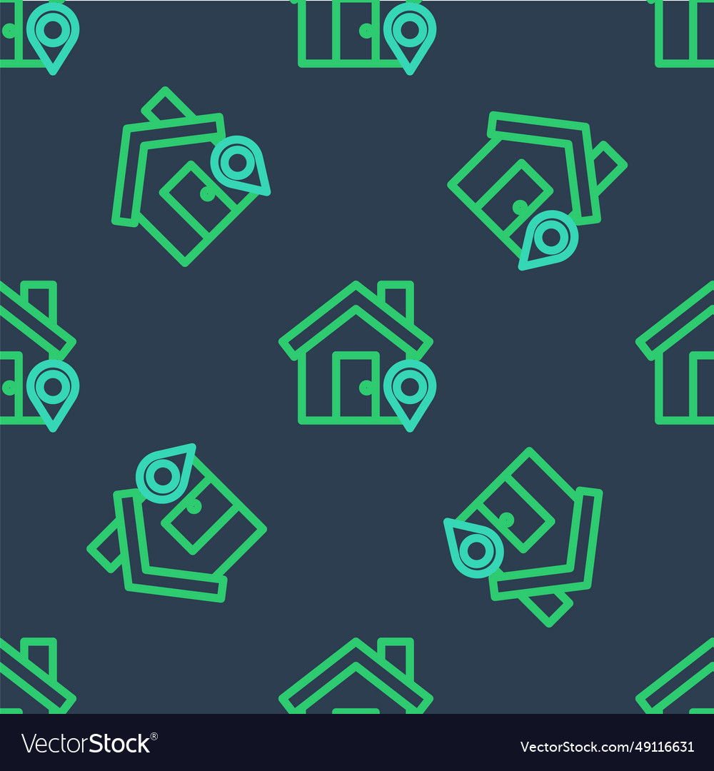 Line map pointer with house icon isolated vector image Line map pointer with house icon isolated