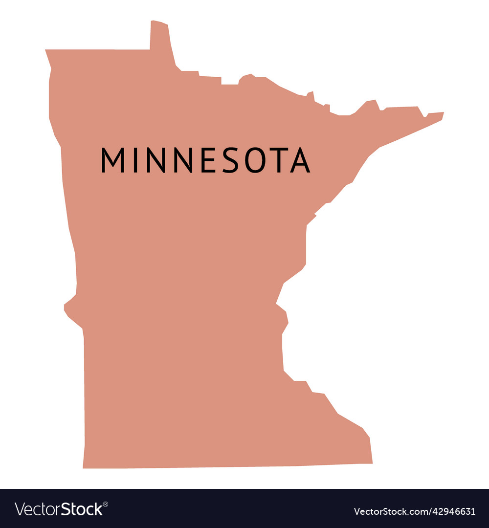 Minnesota state plain map high quality Royalty Free Vector