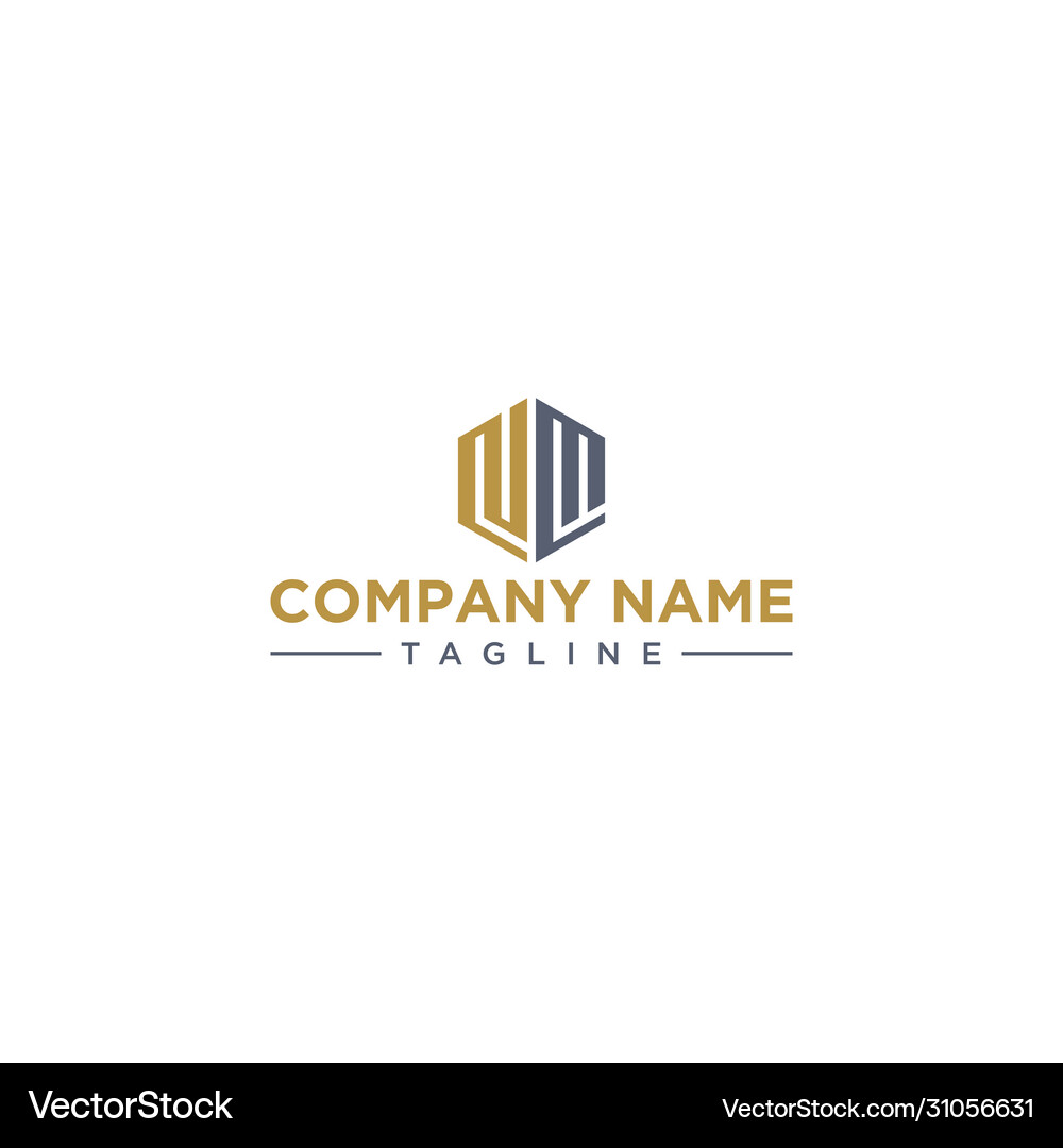 Nm hexagon logo Royalty Free Vector Image - VectorStock
