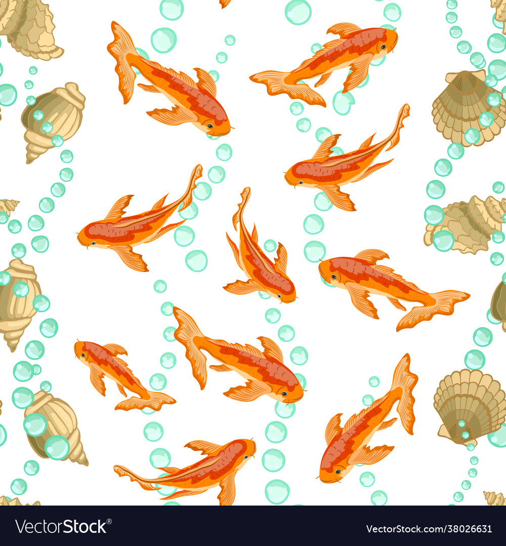 Pattern with fish and shells