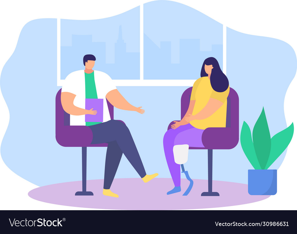 Physiotherapy rehabilitation assistance Royalty Free Vector