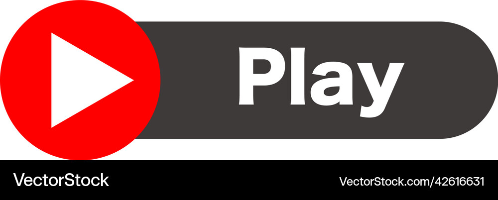 Play button and logo of Royalty Free Vector Image
