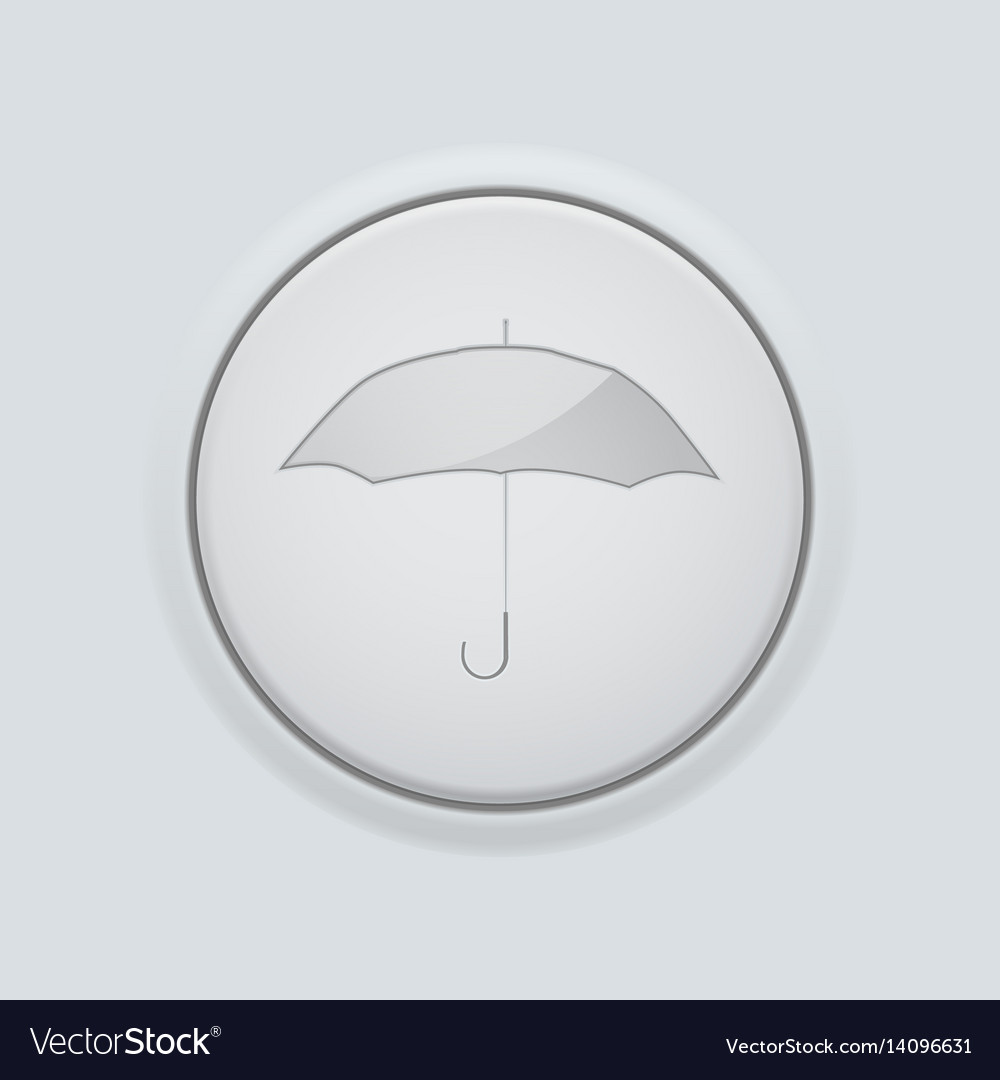 Round button with umbrella sign on gray interface