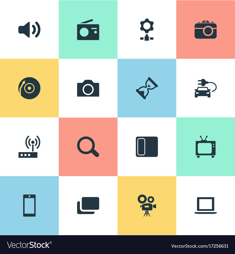 Set of simple digital icons