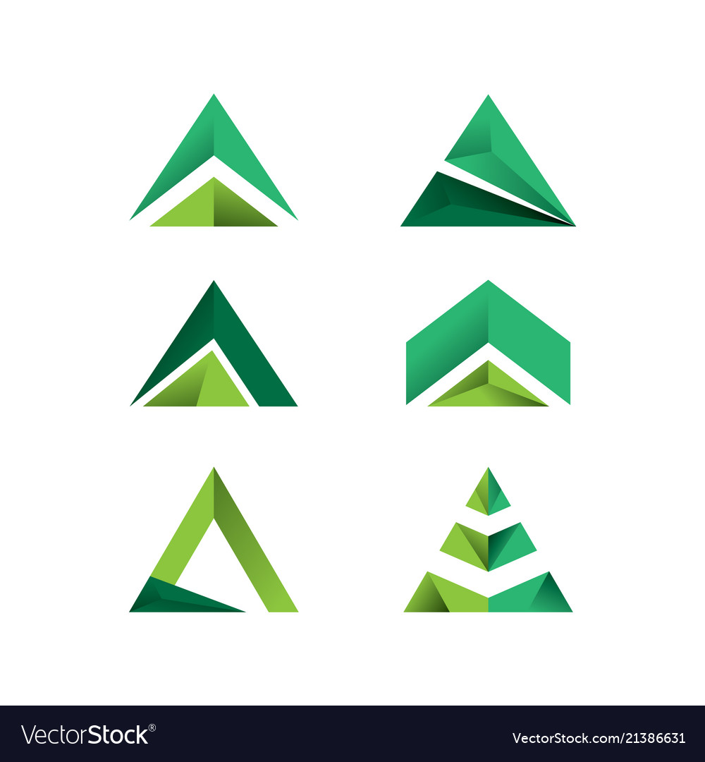 Set of triangle logo vector image Set of triangle logo