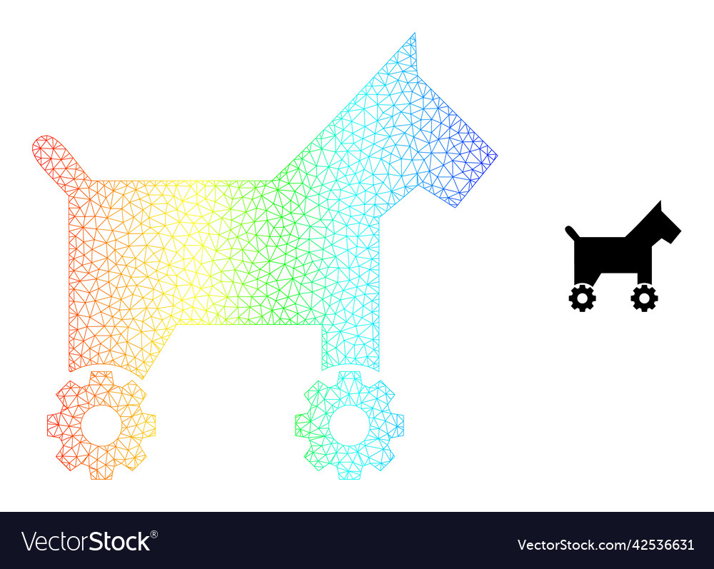 Spectrum network gradient robotic dog icon vector image Spectrum network gradient robotic dog icon