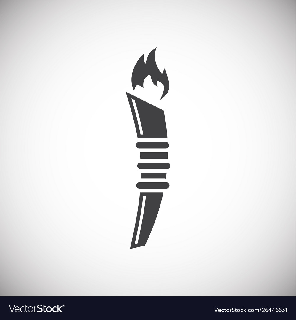 Torch icon on background for graphic and web vector image Torch icon on background for graphic and web