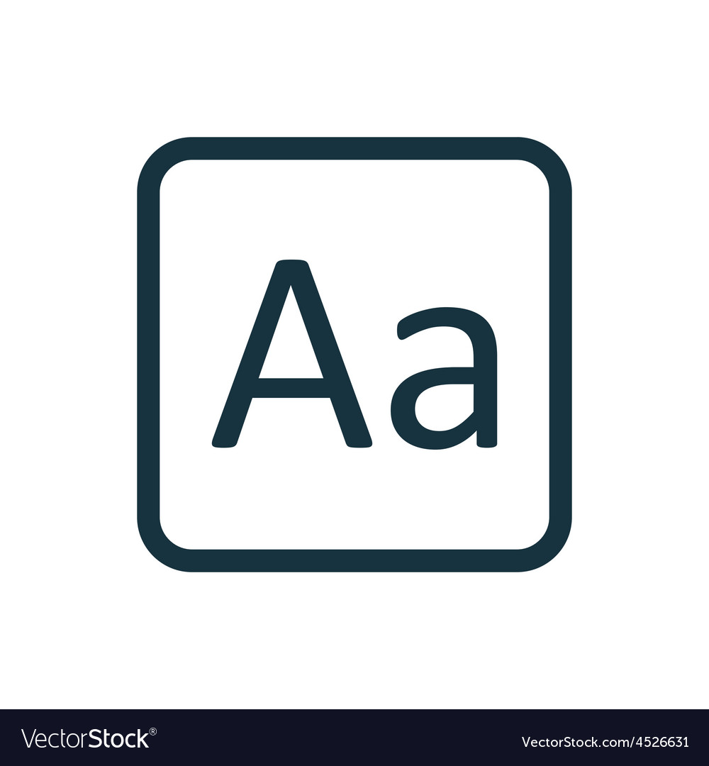 Typography icon rounded squares button