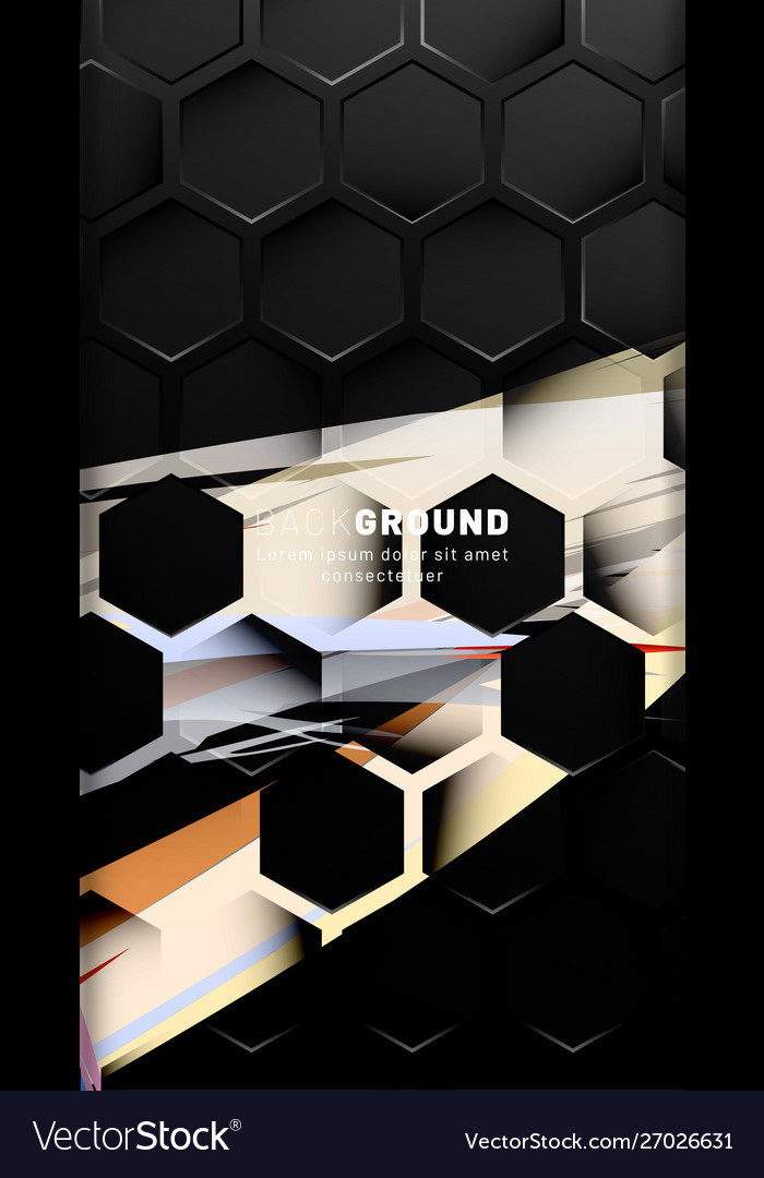 Vertical hexagon background gradient color light vector image Vertical hexagon background gradient color light