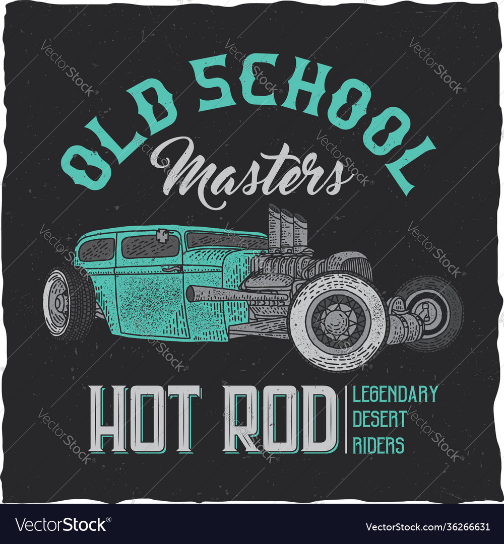 Vintage Hot Rod T-Shirt Label Design