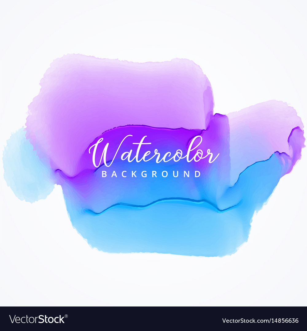 Blue and purple abstract watercolor paint stain Vector Image