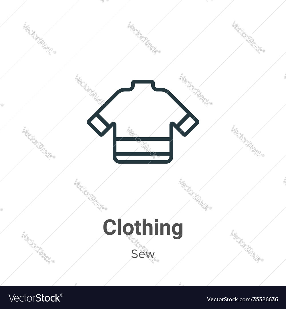 Clothing outline icon thin line black