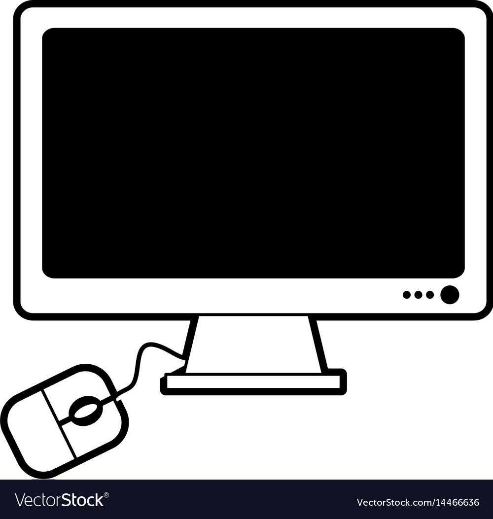 Desk computer with mouse icon image