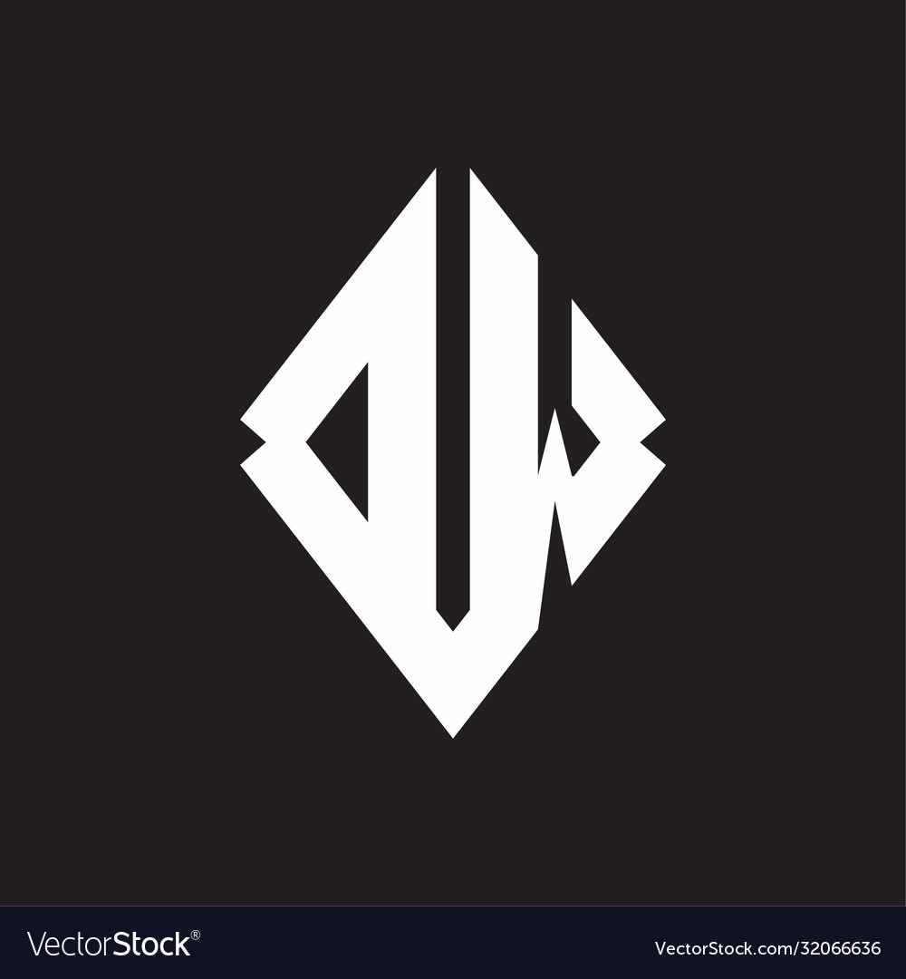 Dw logo monogram with sharp square design template Vector Image Dw logo monogram with sharp square design template