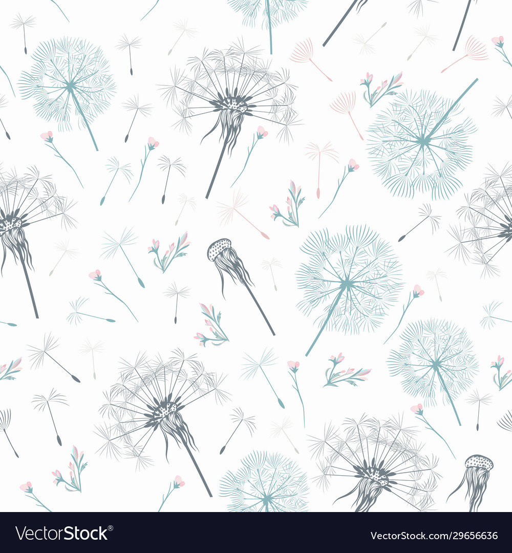 Elegant simple pattern with dandelions Royalty Free Vector