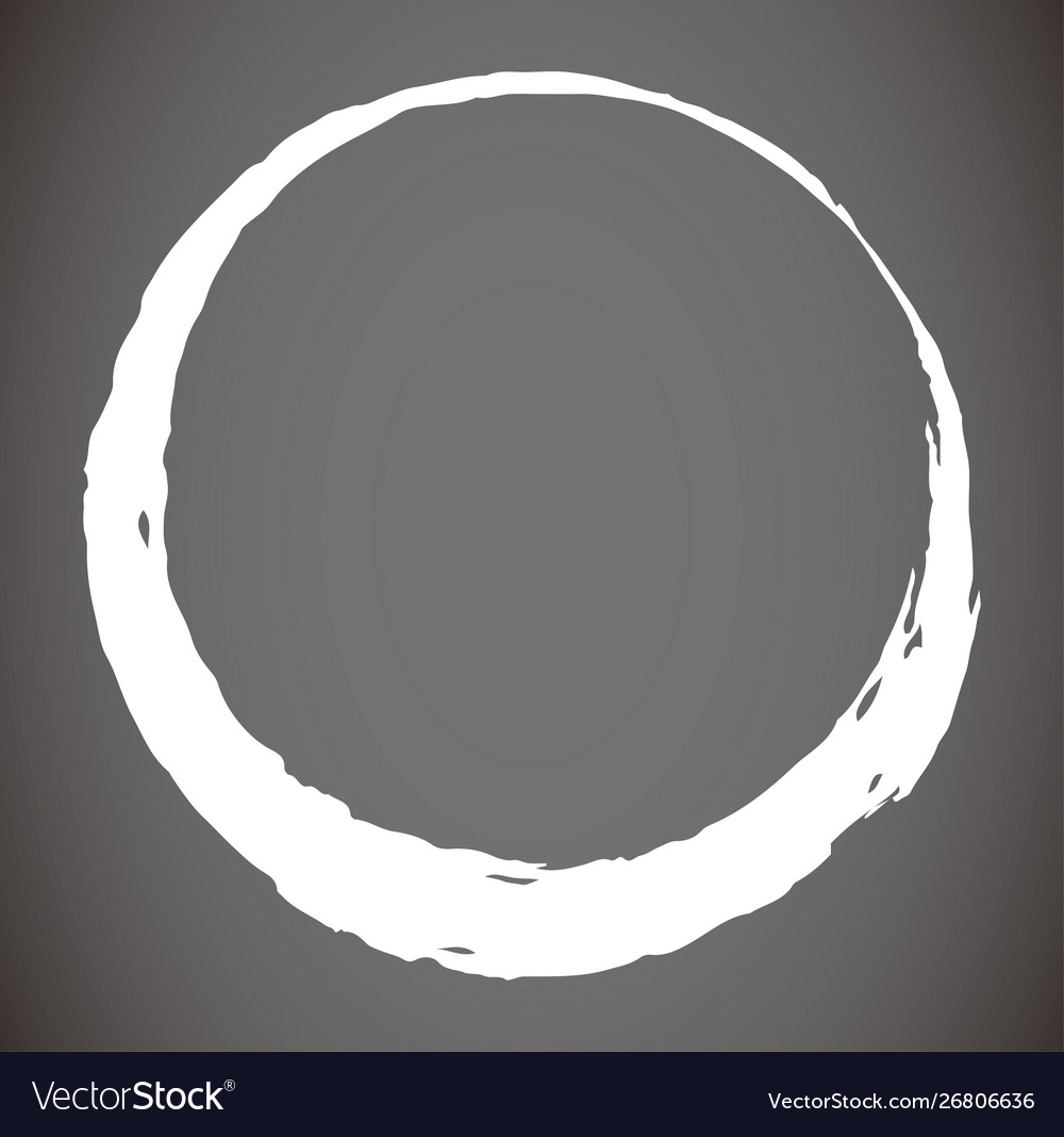 Hand-drawn white brushstroke circle Royalty Free Vector