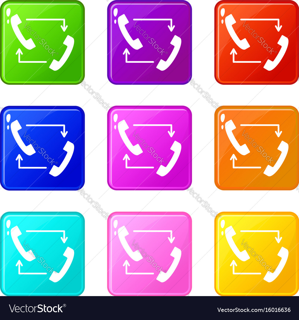 Handsets with arrows set 9 Royalty Free Vector Image