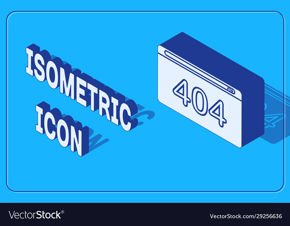 Isometric page with a 404 error icon isolated