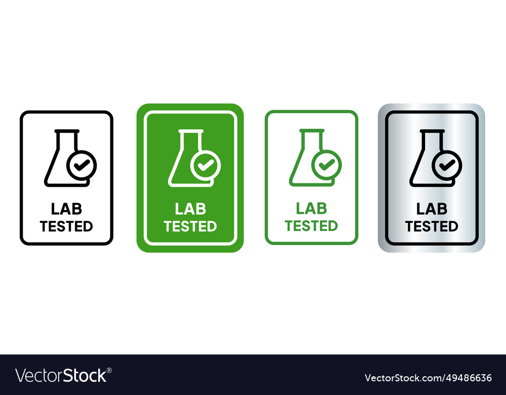 Lab tested check mark flask laboratory square