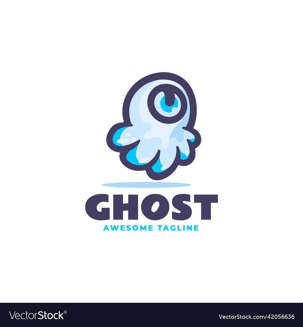 Logo ghost simple mascot style Royalty Free Vector Image