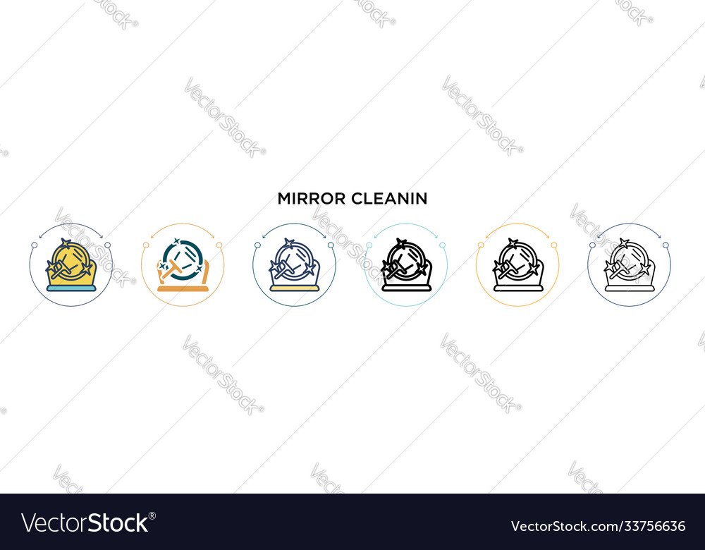 Mirror cleanin icon in filled thin line outline