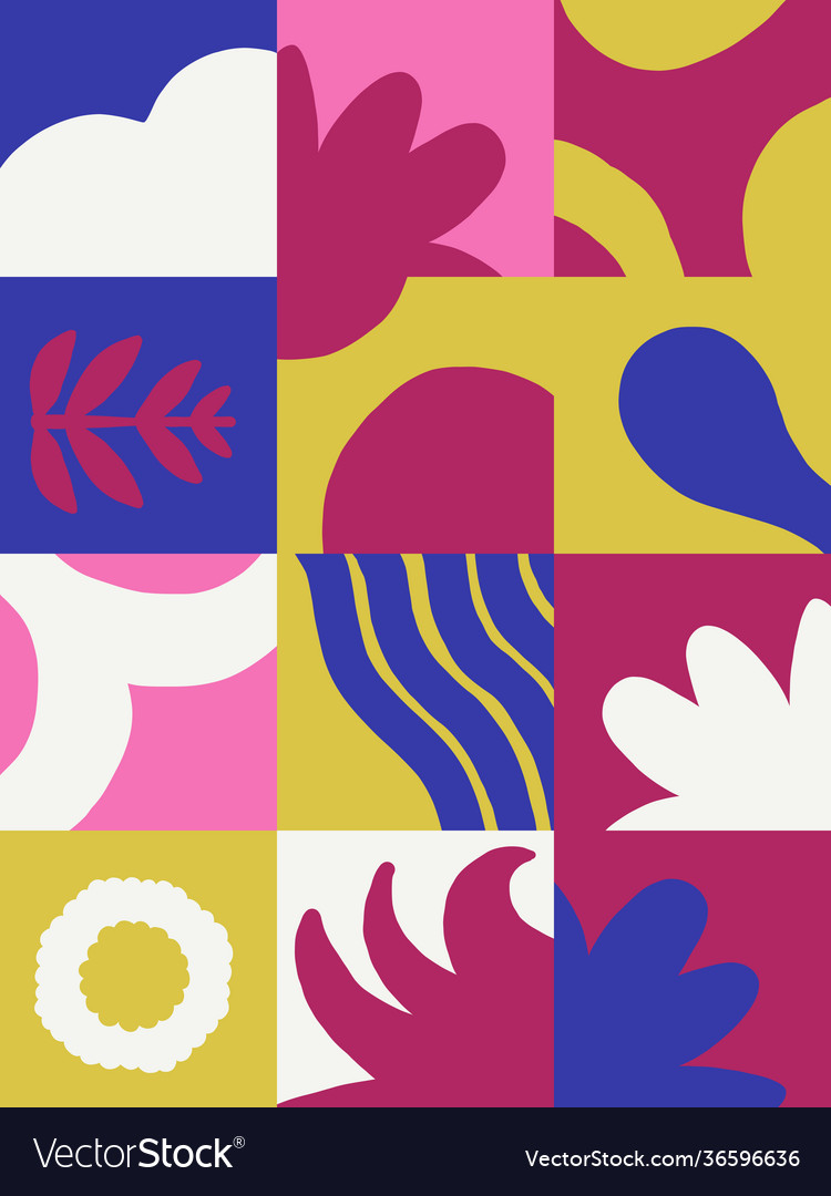 Naive art pattern design vector image Naive art pattern design
