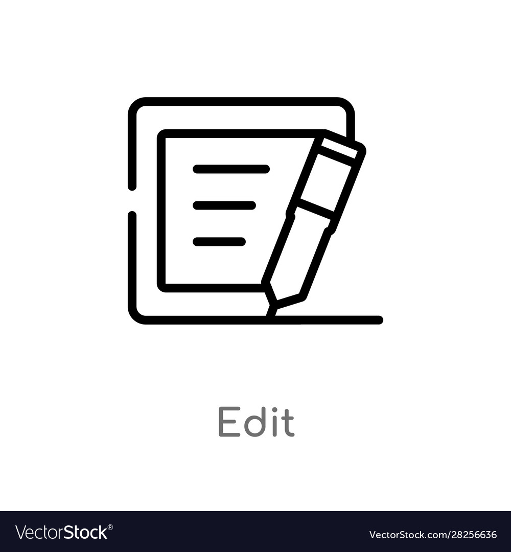 Outline edit icon isolated black simple line