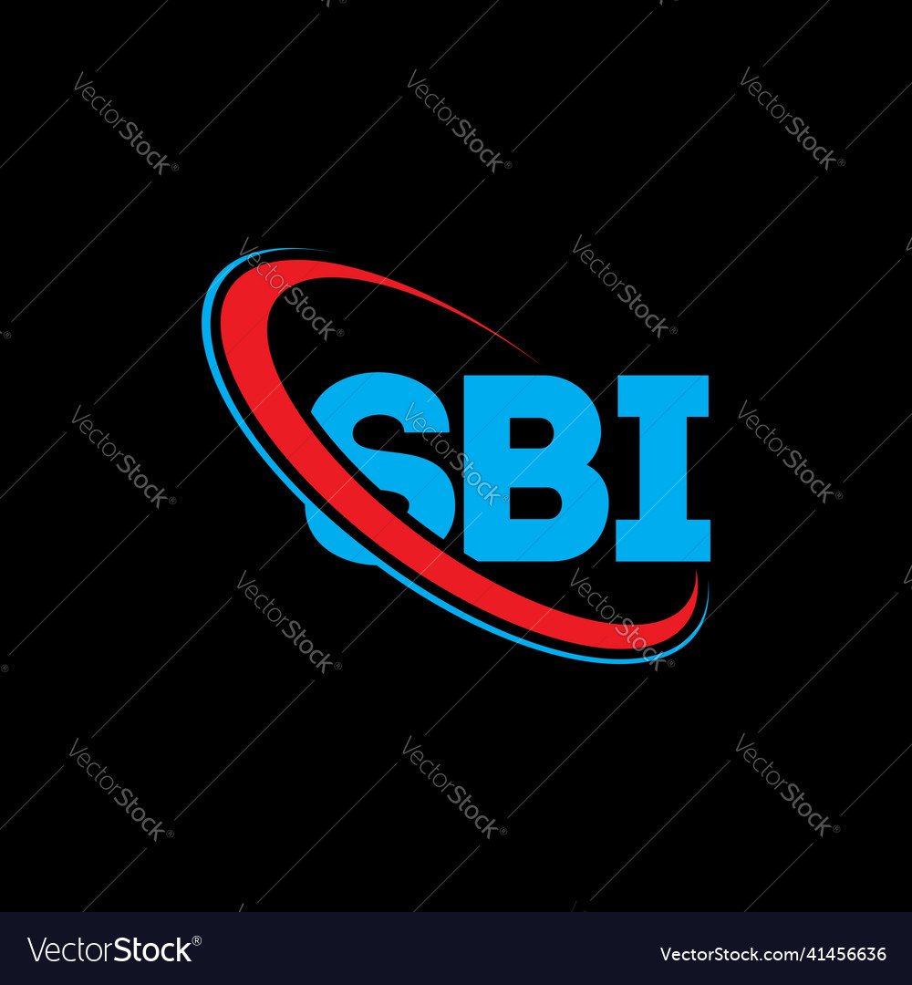 Sbi logo letter design Royalty Free Vector Image