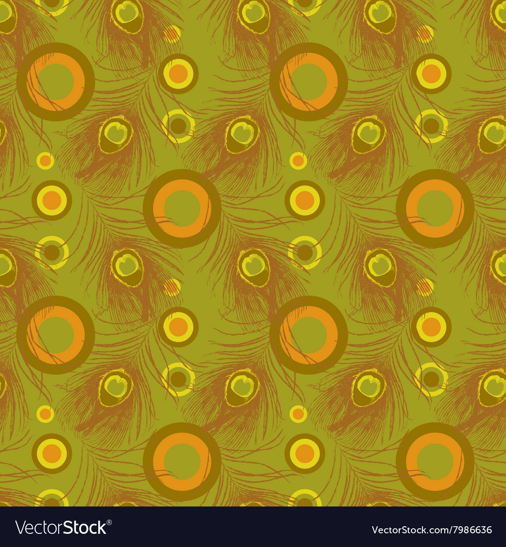 Seamless pattern with peacock feathers