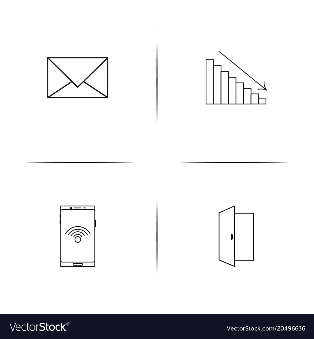 Web and text simple linear icons set outlined