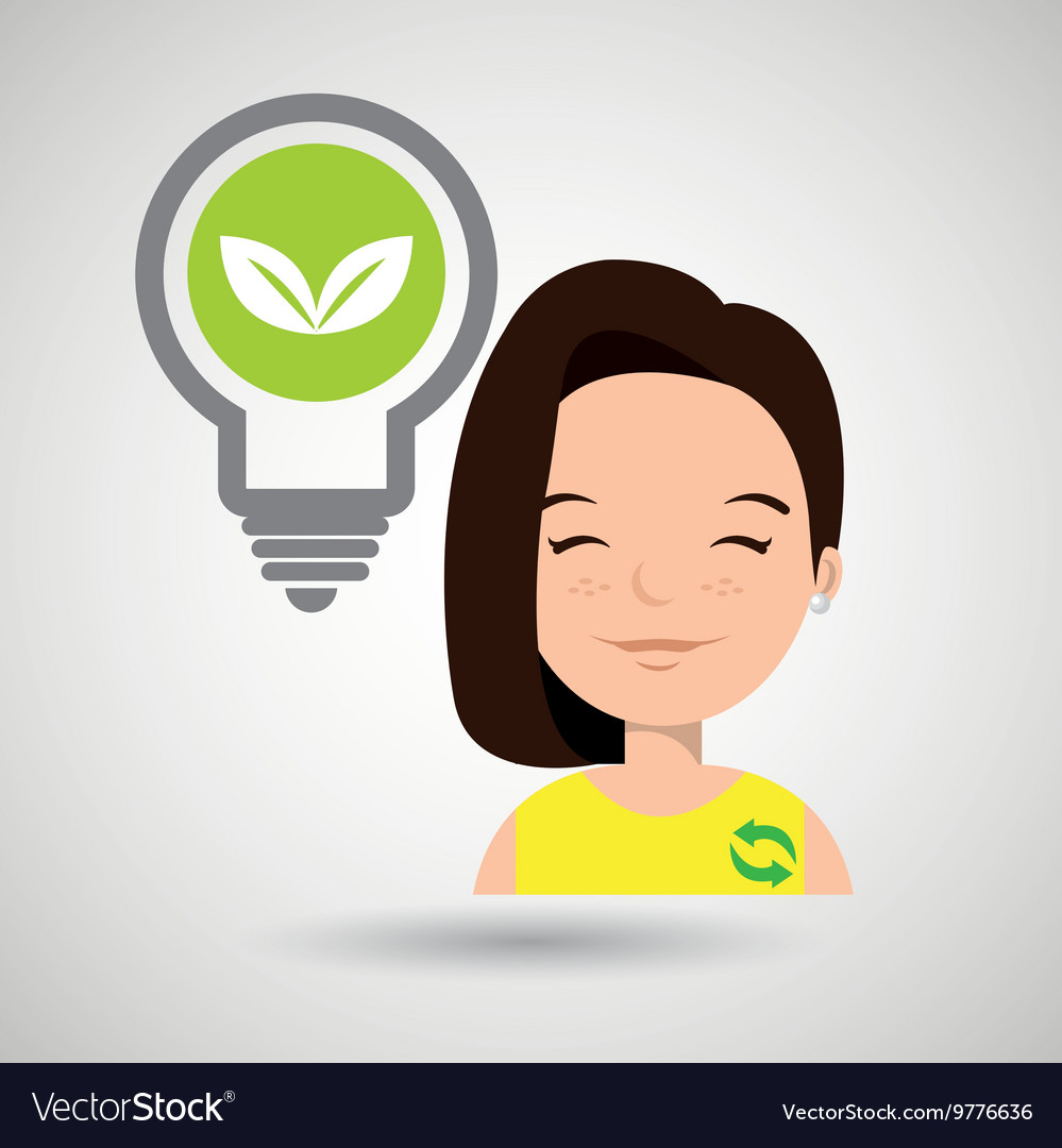 Woman and environment isolated icon design